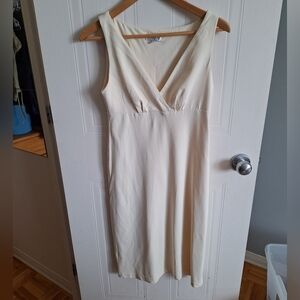 BCBG Cream Dress with V-Neck